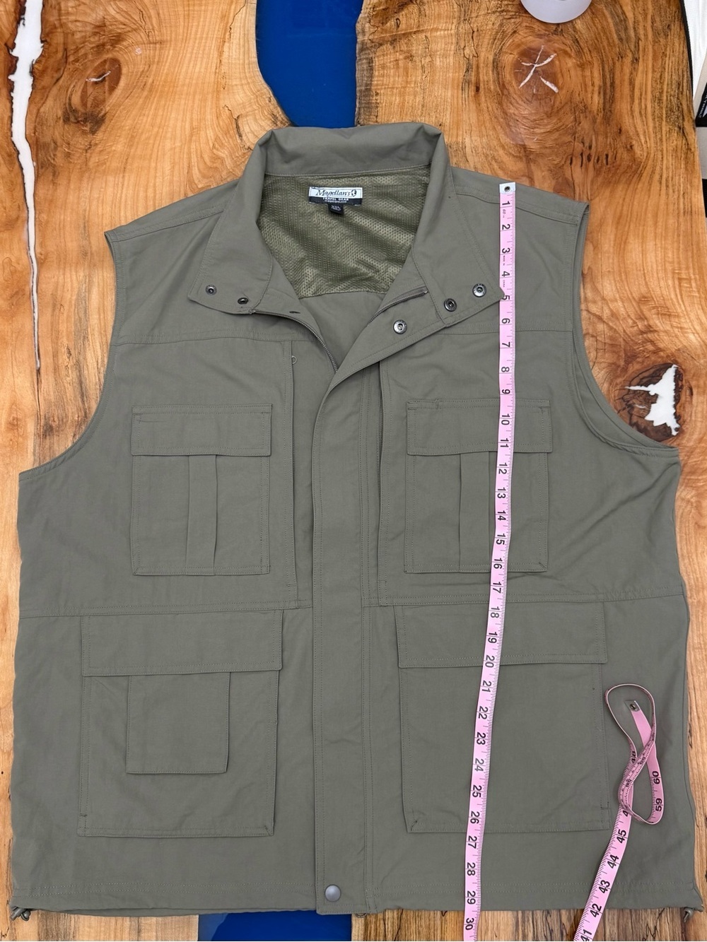 Magellan’s Travel Gear Utility Vest XXL Olive Fishing Hiking Safari Multi Pocket - Picture 4 of 15